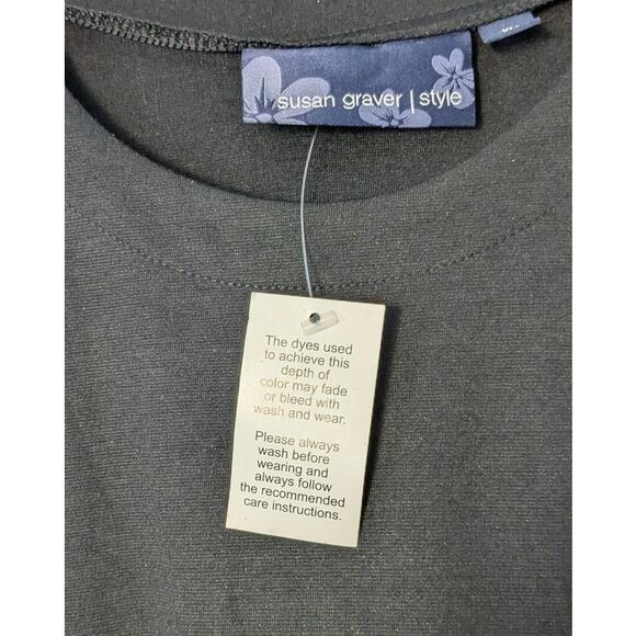 NEW Susan Graver Style Solid Black Tshirt Dress Midi XL Short Sleeve Pull Over - Picture 3 of 3